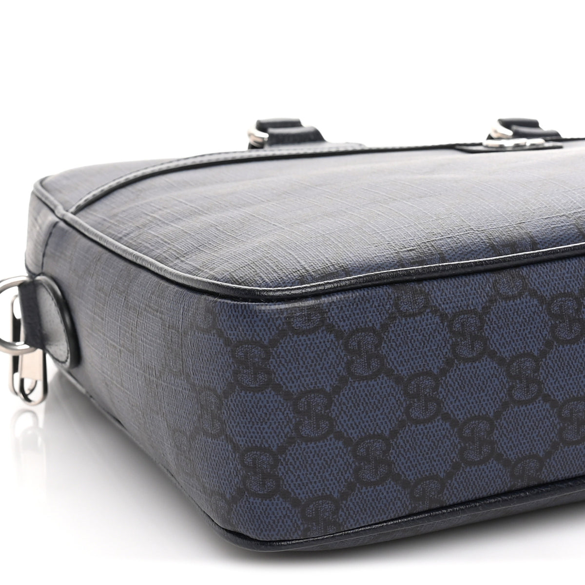 Gucci GG Supreme Monogram Textured Calfskin Medium Ophidia Briefcase Blue 7 of 8