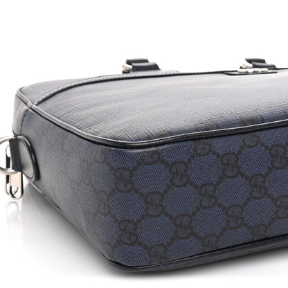 Gucci GG Supreme Monogram Textured Calfskin Medium Ophidia Briefcase Blue 7 of 8