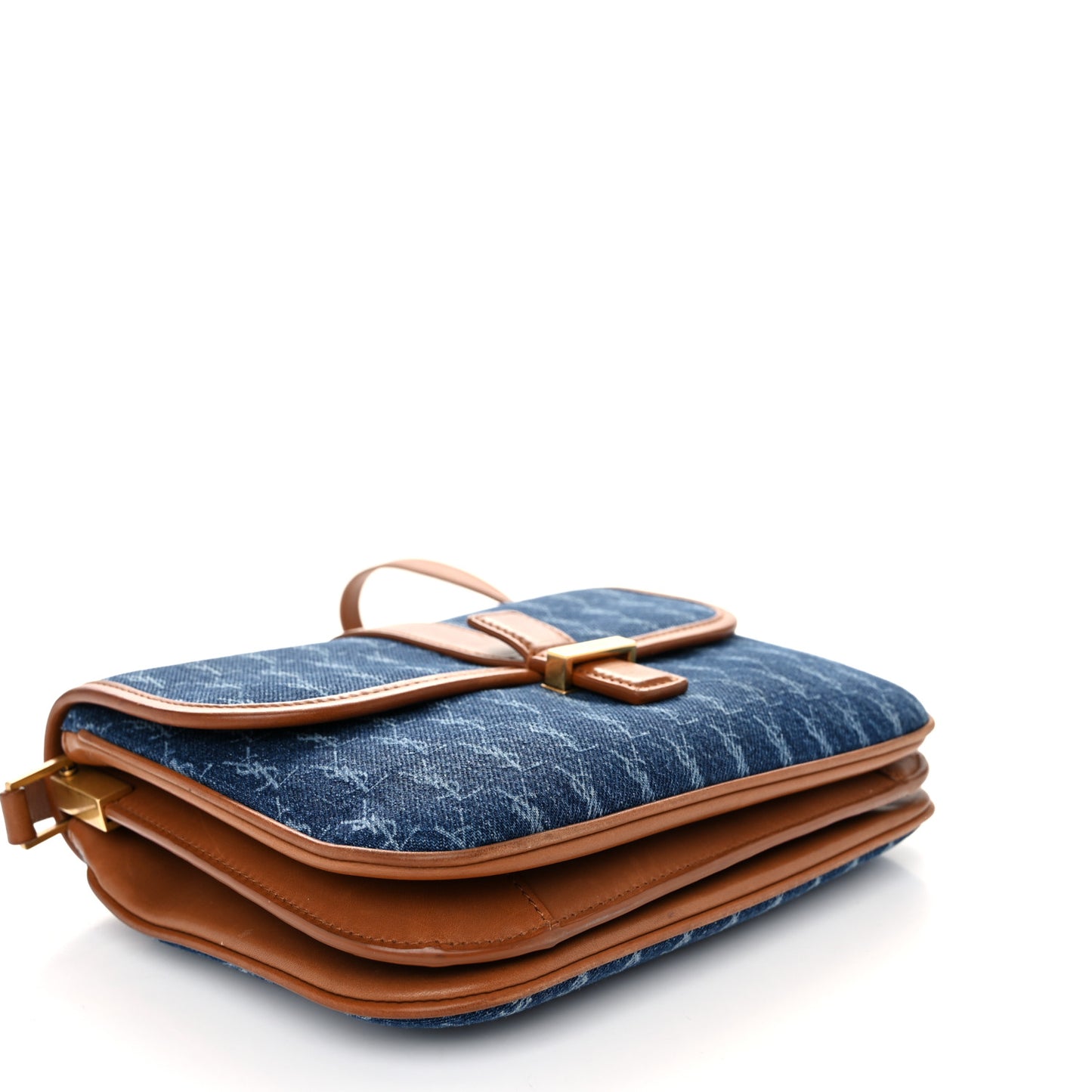 Suede All-Over Monogram Small Le Monogramme Satchel Denim