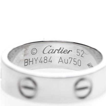 Cartier 18K White Gold 5.5mm LOVE Ring 52 6 3 of 5