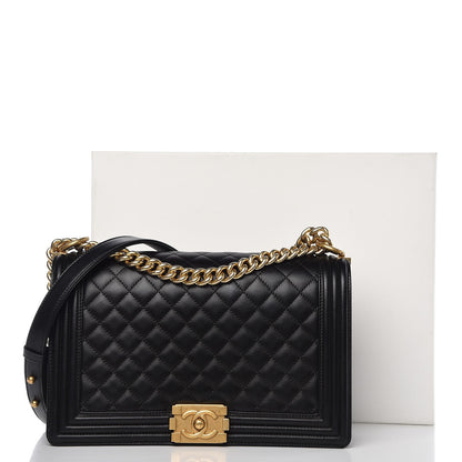 Chanel Lambskin Quilted New Medium Boy Flap Black 9 of 9