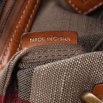 Burberry Canvas Mega Check Medium Tottenham Brit Tote Saddle Brown 6 of 8