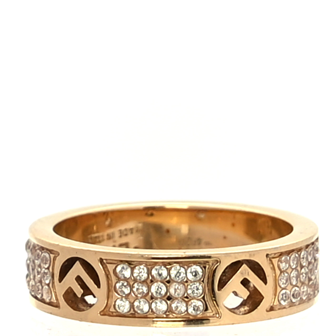 Metal Crystal FF Ring L Gold