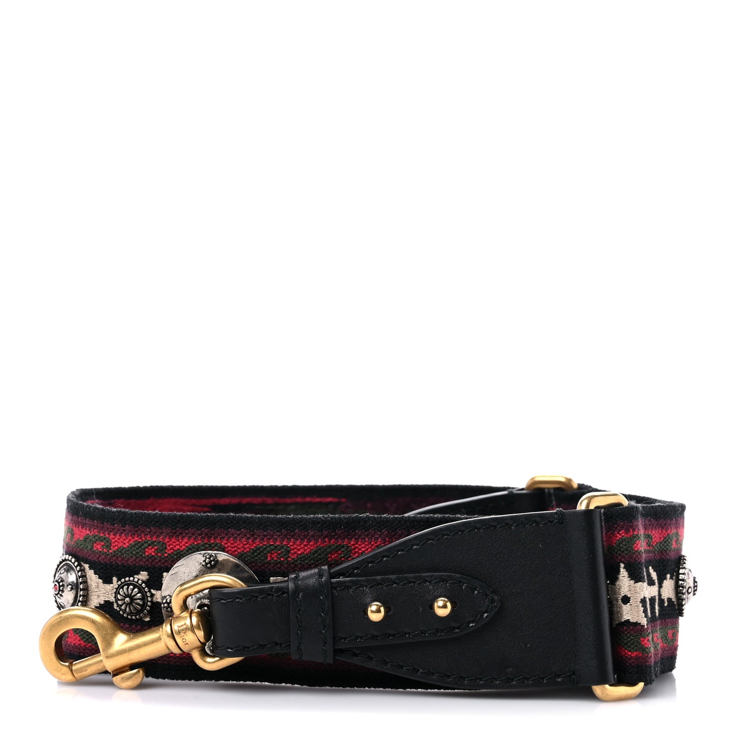 Canvas Embroidered Studded Bohemian Shoulder Strap Red