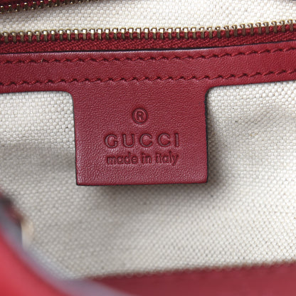 Gucci Calfskin Microguccissima Trim Medium Boston Raspberry Red 7 of 12