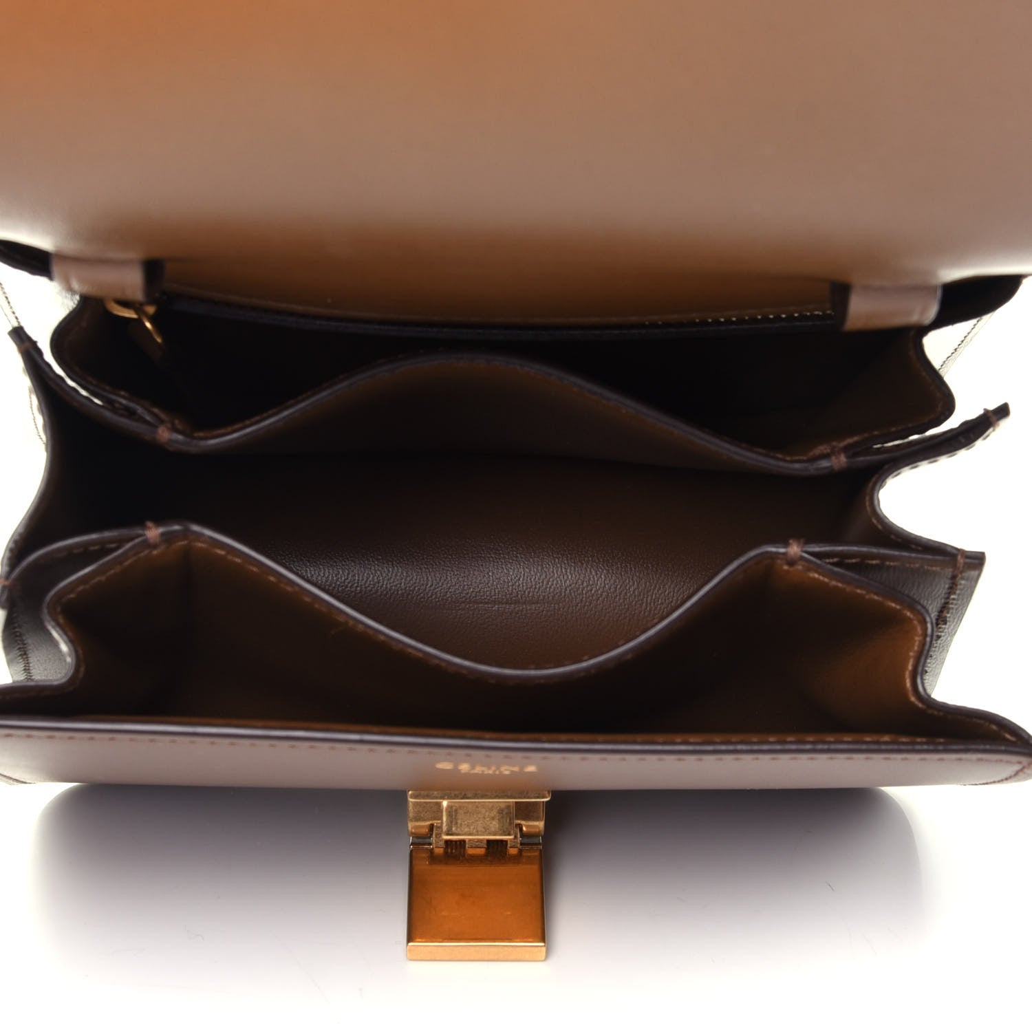 Celine Smooth Calfskin Small Classic Box Flap Bag Camel 3 of 4