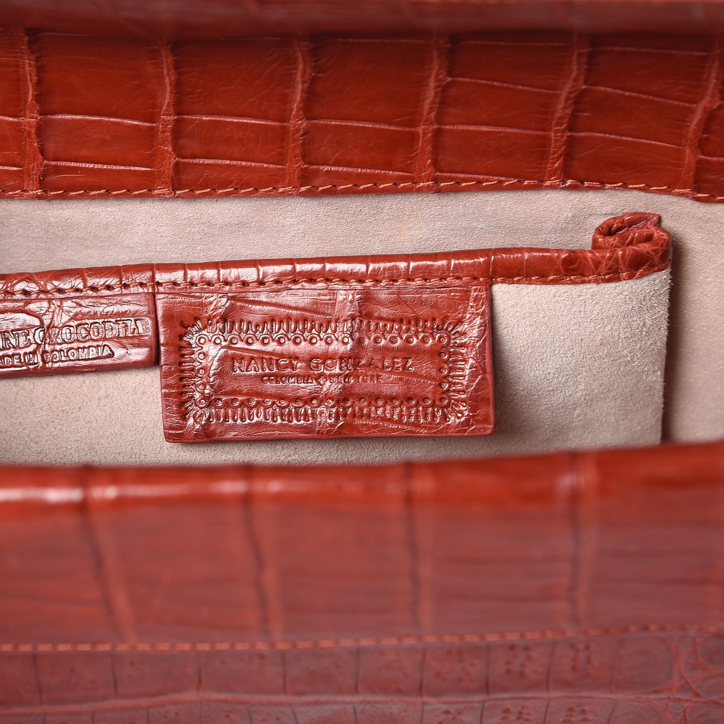 Crocodile Foldover Clutch Red
