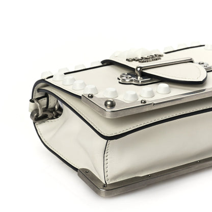 Prada City Calfskin Saffiano Studded Cahier Bag White 7 of 8