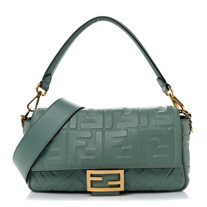Fendi Nappa FF 1974 Embossed Baguette Menta 1 of 7