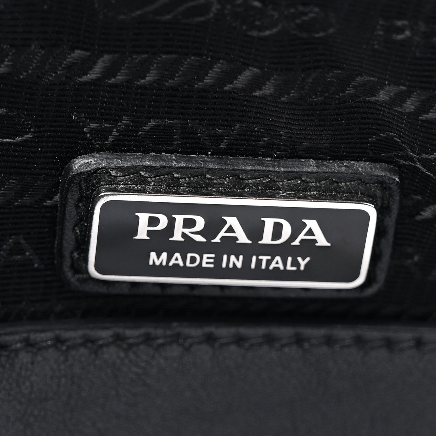 Prada Saffiano Cuir Triangle Logo Embossed Triangle Shoulder Bag Black 6 of 7