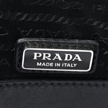 Prada Saffiano Cuir Triangle Logo Embossed Triangle Shoulder Bag Black 6 of 7