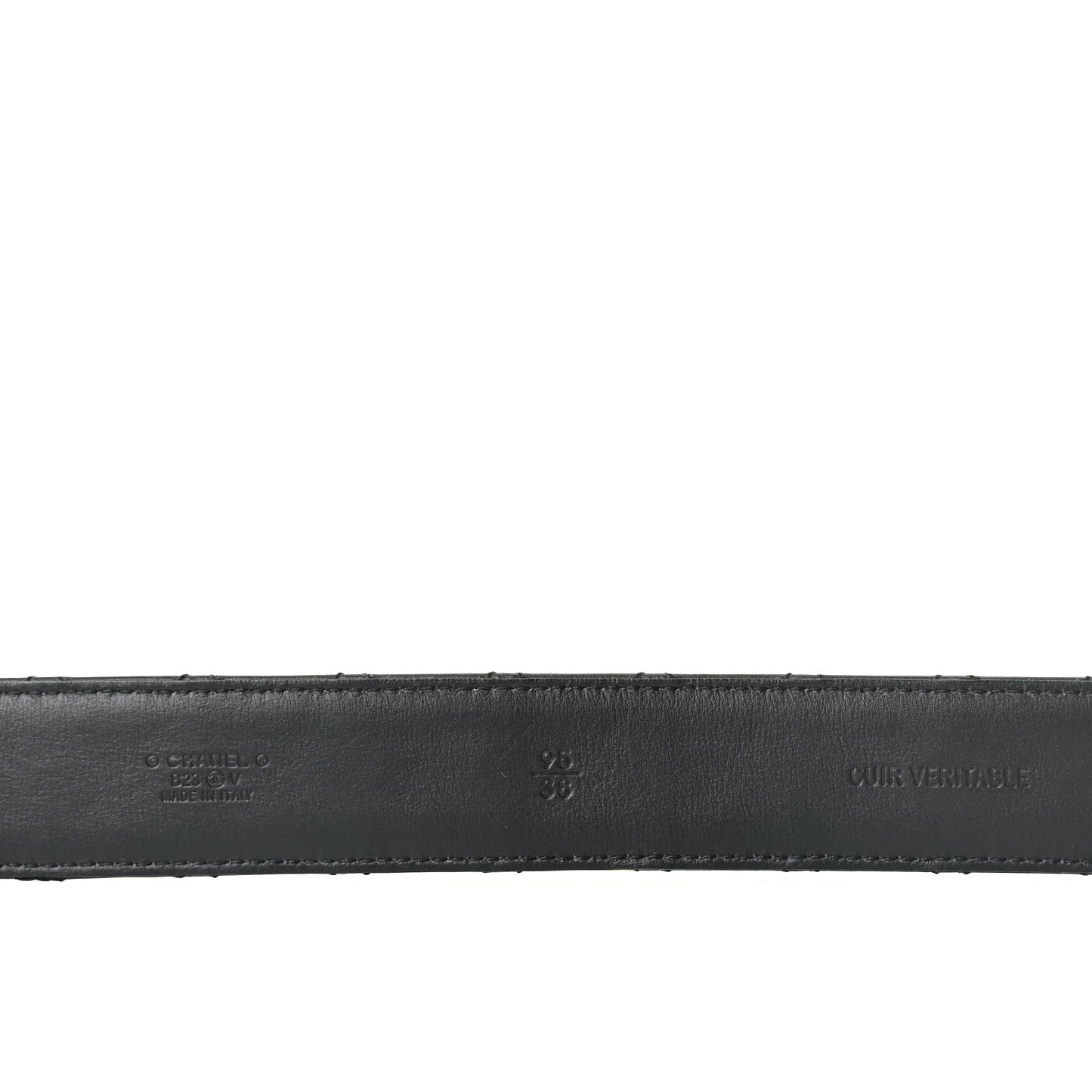 Calfskin Quilted CC Chain Belt 95 38 Black
