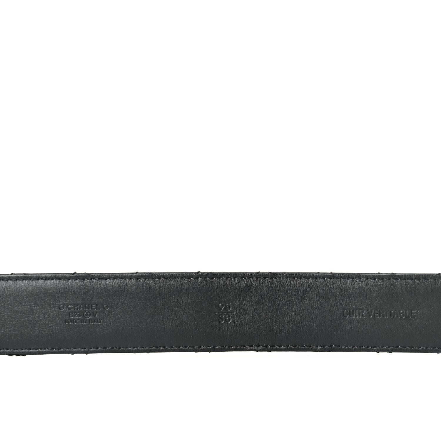 Chanel Calfskin Quilted CC Chain Belt 95 38 Black 3 of 5