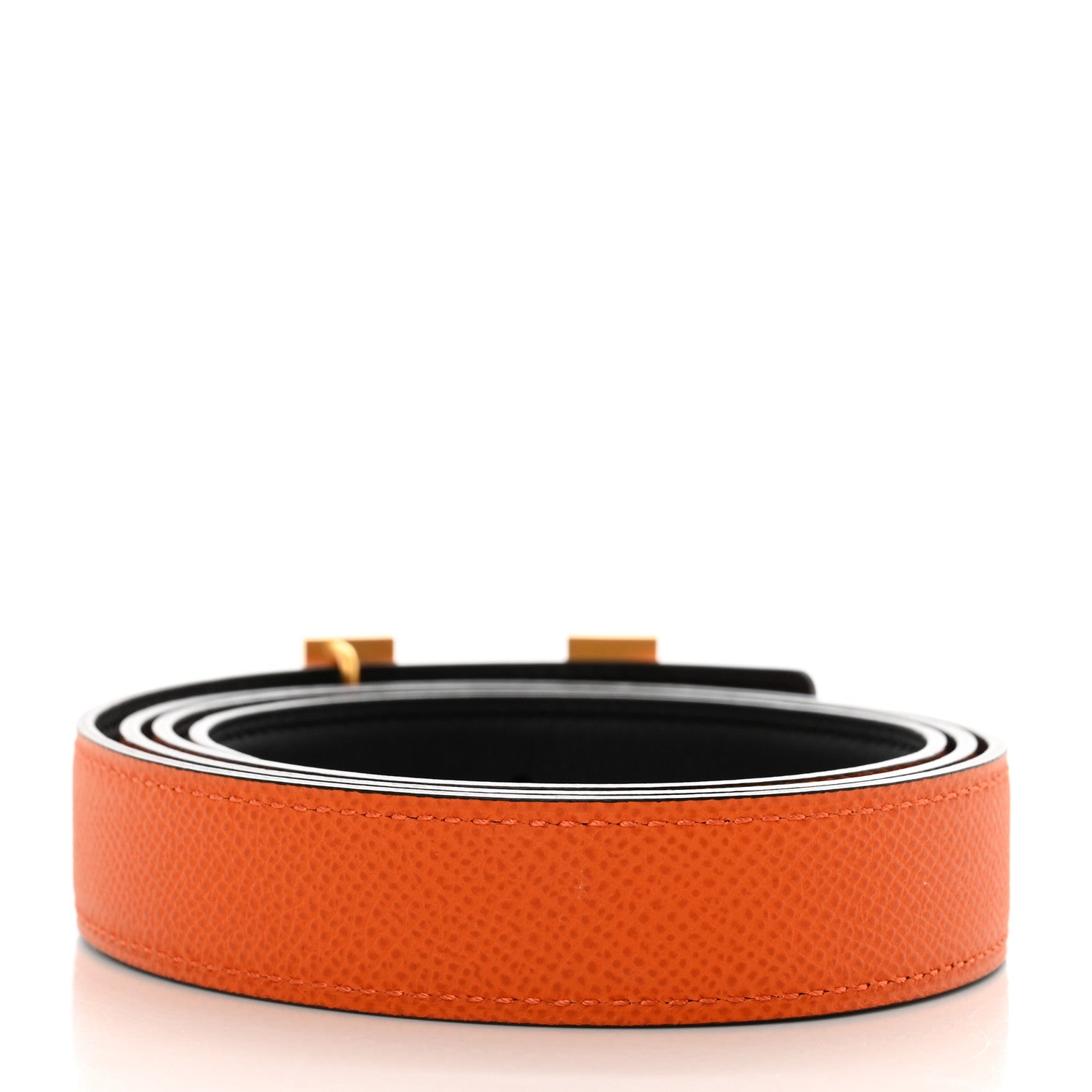 Hermes Epsom Swift 24mm Mini Constance H Belt 95 38 Orange Black 3 of 7