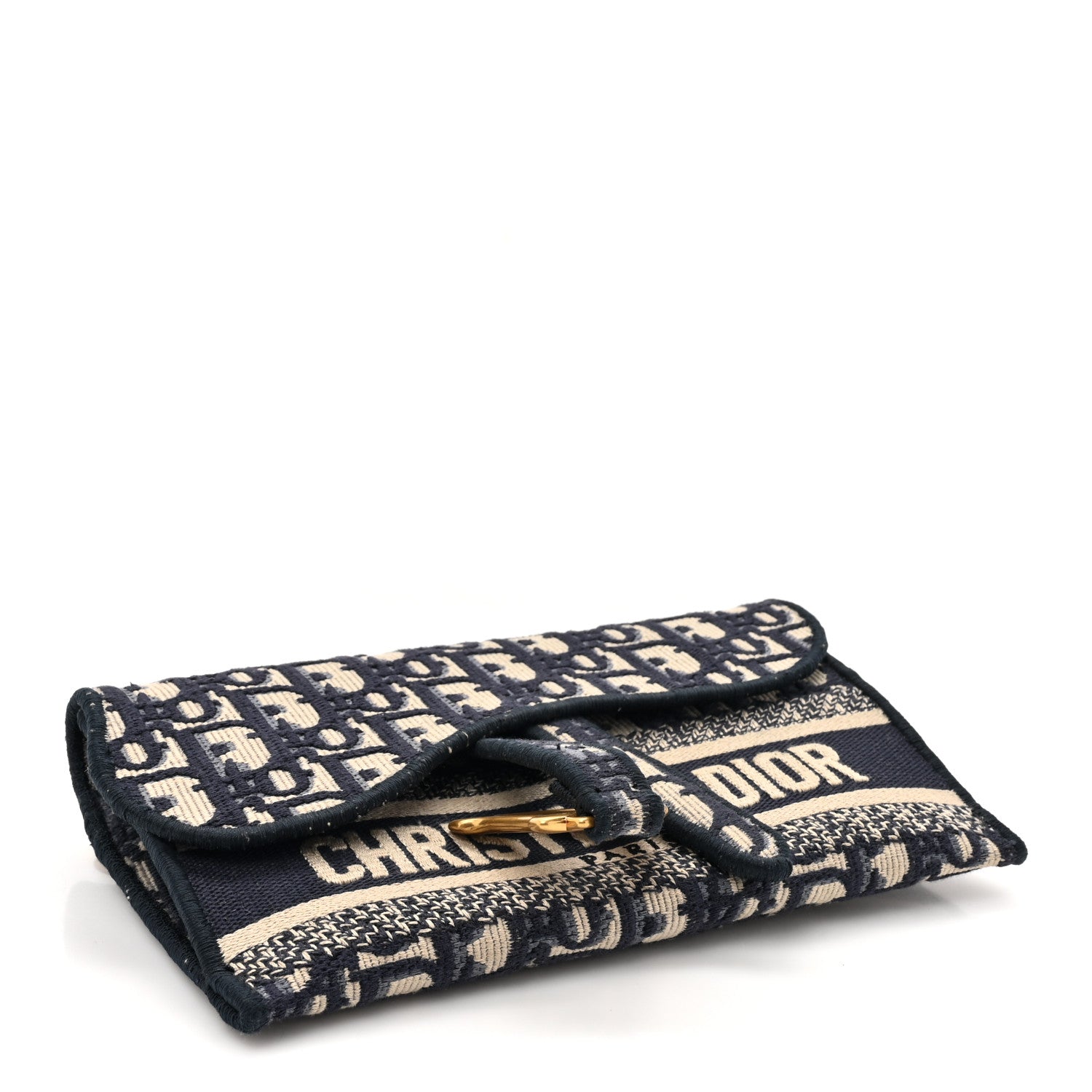 Christian Dior Oblique Slim Saddle Pouch Blue 4 of 10