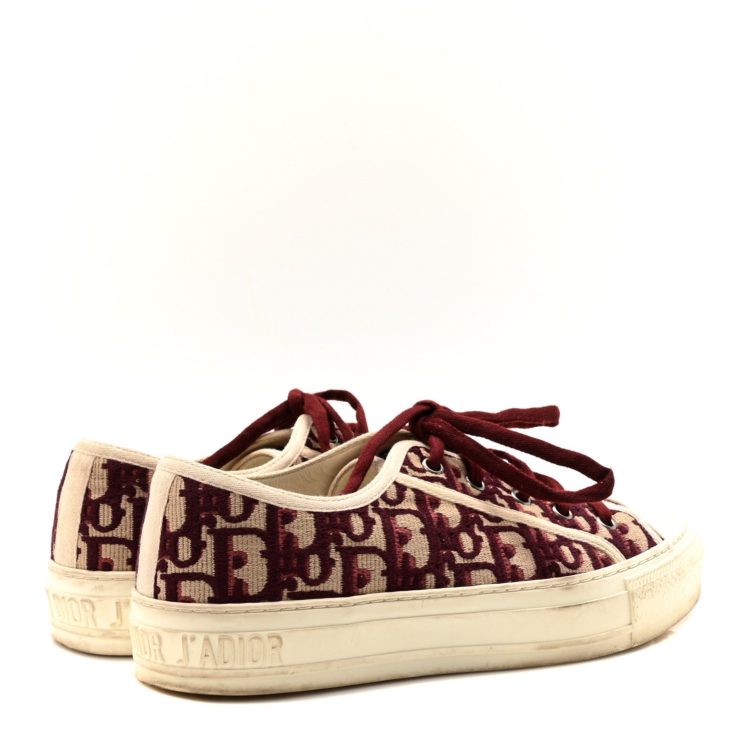 Christian Dior Canvas Oblique Walk'N'Dior Low Top Sneakers 38.5 Deep Amaranth 5 of 9