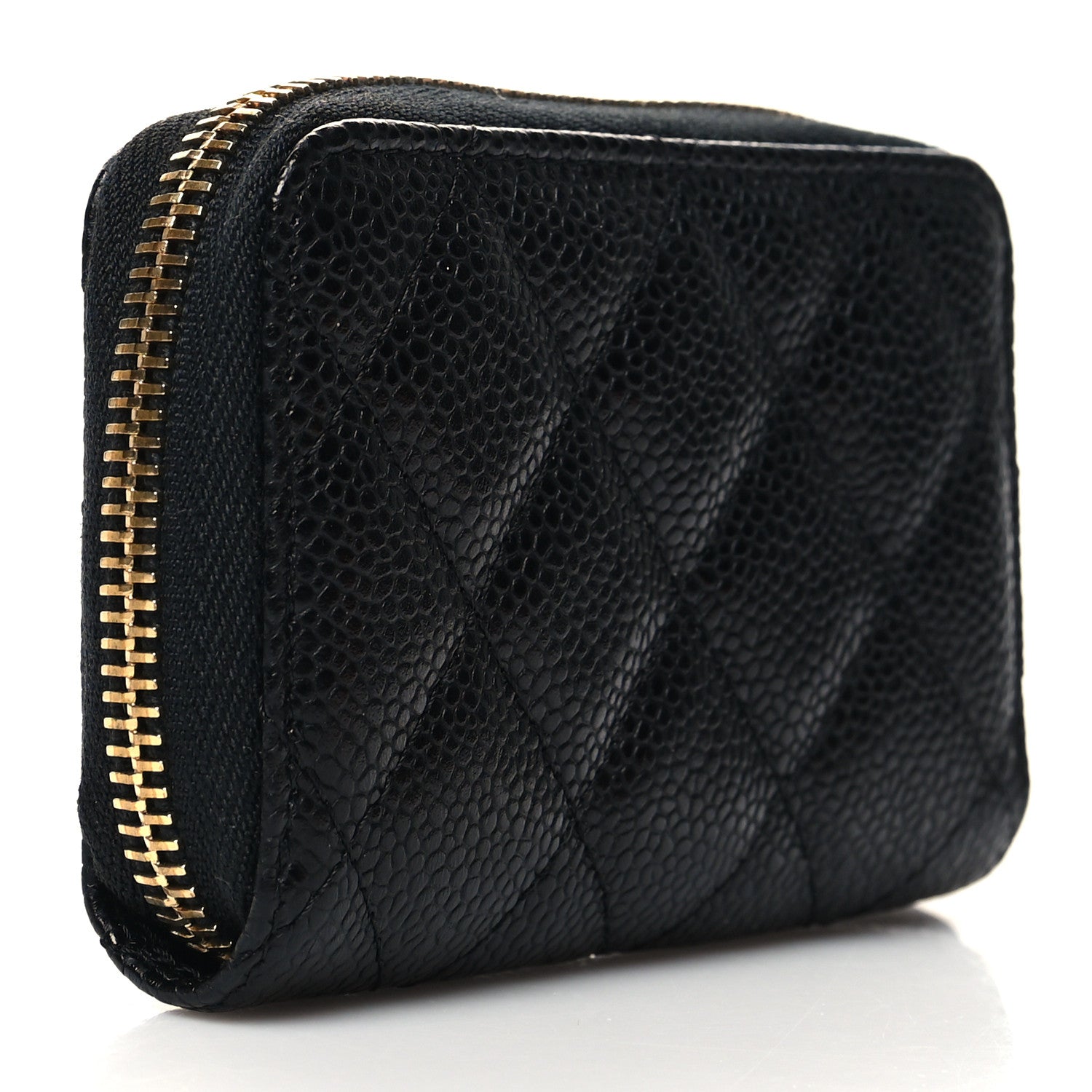 Chanel Caviar Quilted Zip Coin Purse Black 3 of 8
