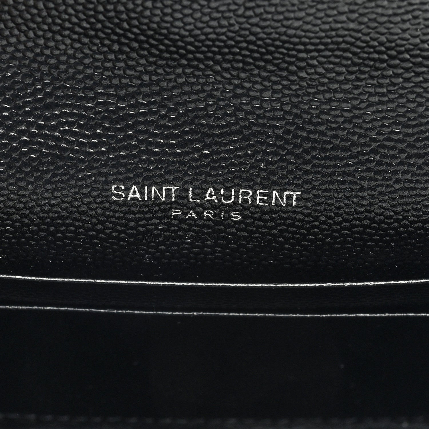 Saint Laurent Grain De Poudre Matelasse Chevron Small Monogram Envelope Wallet Black 6 of 6