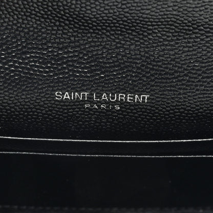 Saint Laurent Grain De Poudre Matelasse Chevron Small Monogram Envelope Wallet Black 6 of 6
