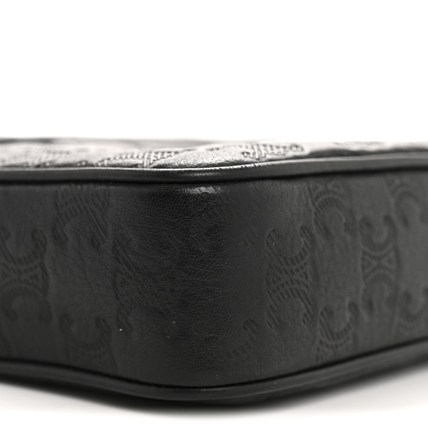 Celine Calfskin Triomphe Embossed Medium Messenger Bag Black 9 of 12