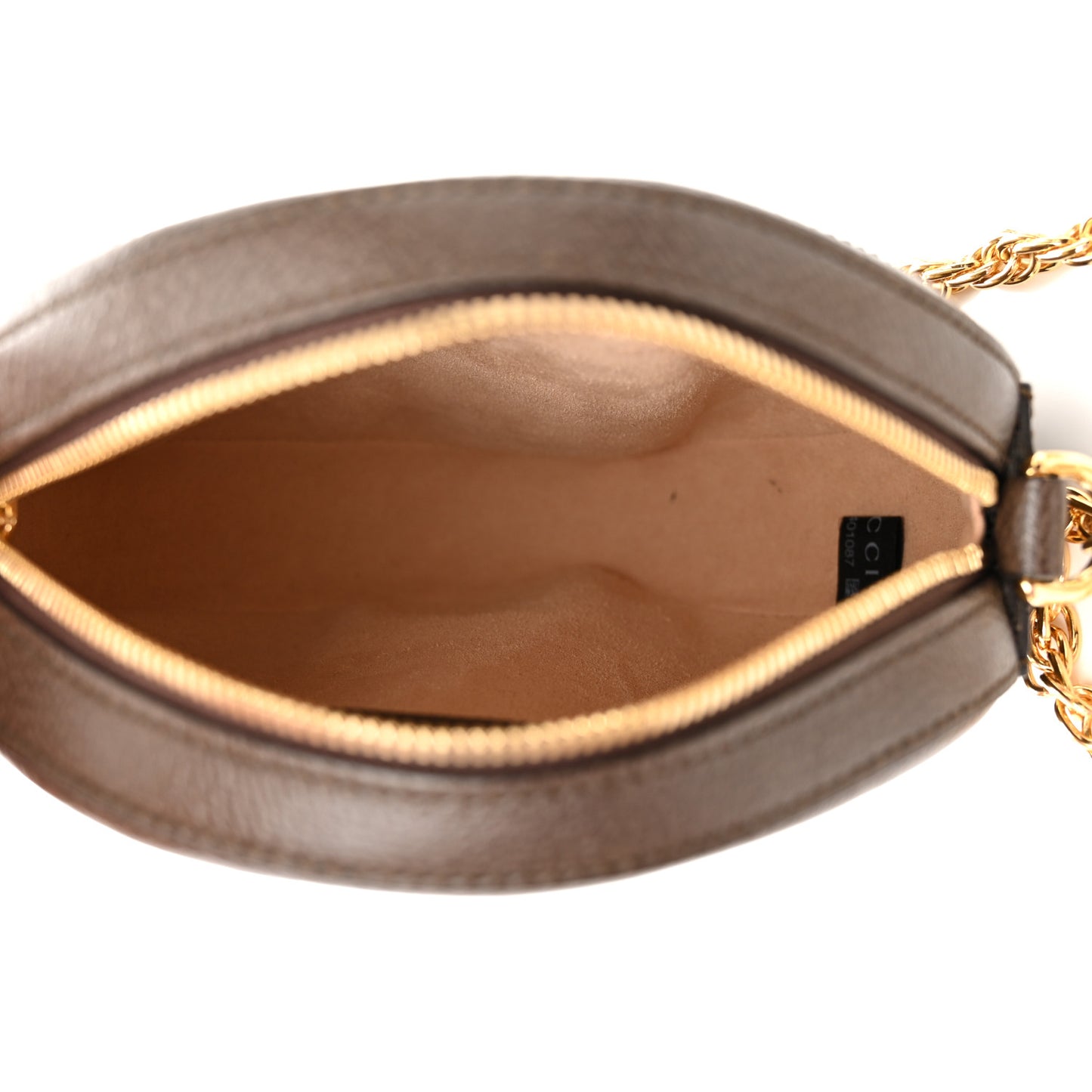 GG Supreme Monogram Web Mini Ophidia Round Shoulder Bag Brown