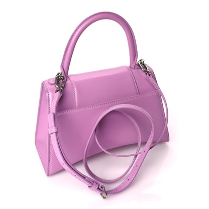 Balenciaga Shiny Box Calfskin Tonal B Small Hourglass Top Handle Bag Lilac 2 of 8