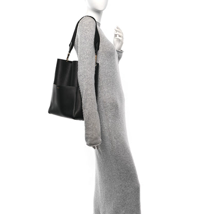 Celine Soft Grained Calfskin Sangle Bucket Bag Black 2 of 9