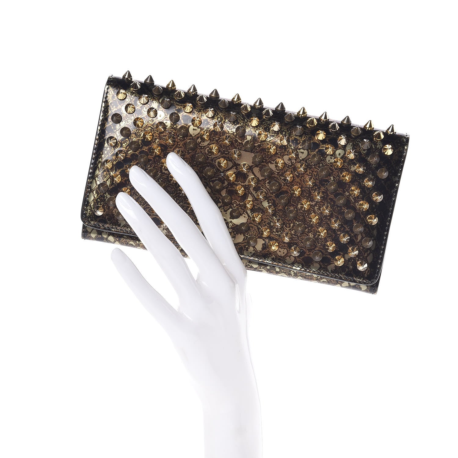 Christian Louboutin Patent Specchio Printed Macaron Flap Wallet Multi Metal 2 of 9