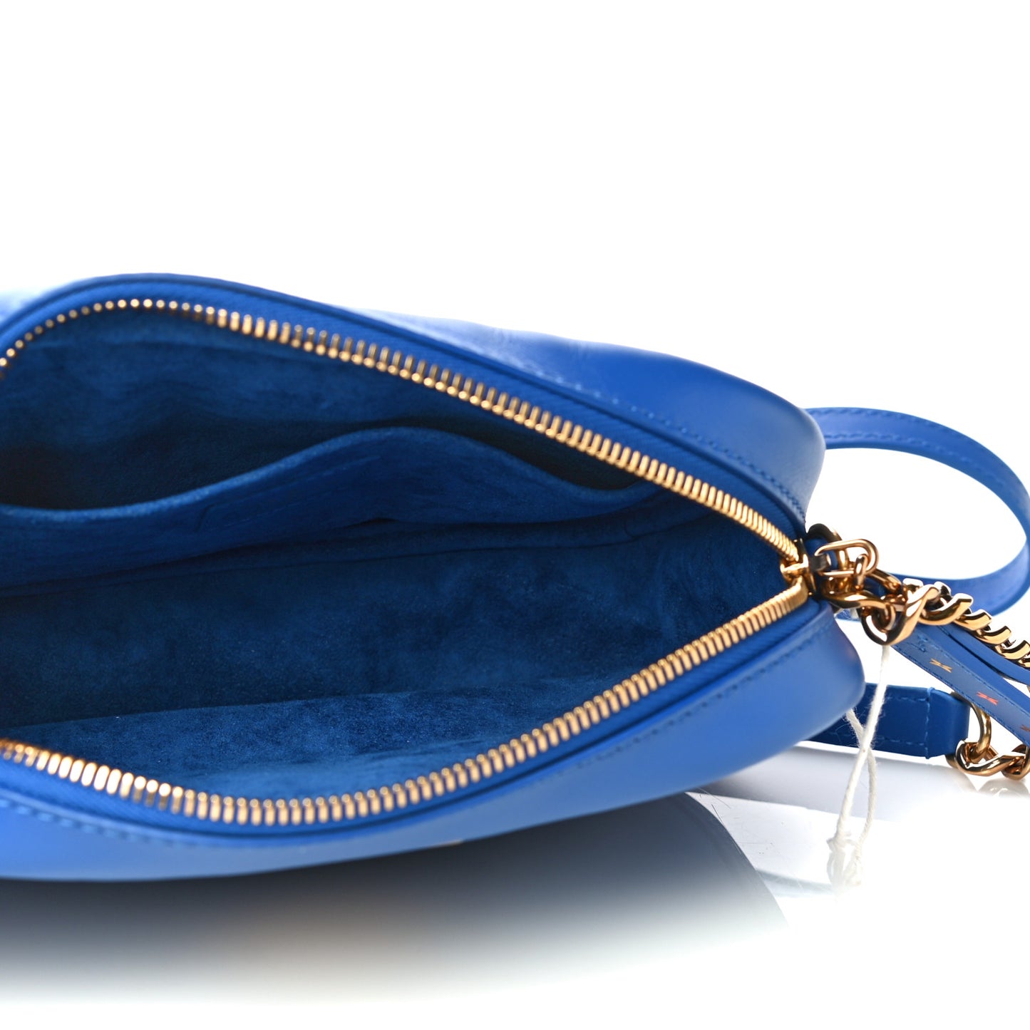 Calfskin New Wave Camera Bag Bleu Neon