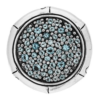 John Hardy Sterling Silver Blue Topaz Bamboo Ring 57 8 1 of 7