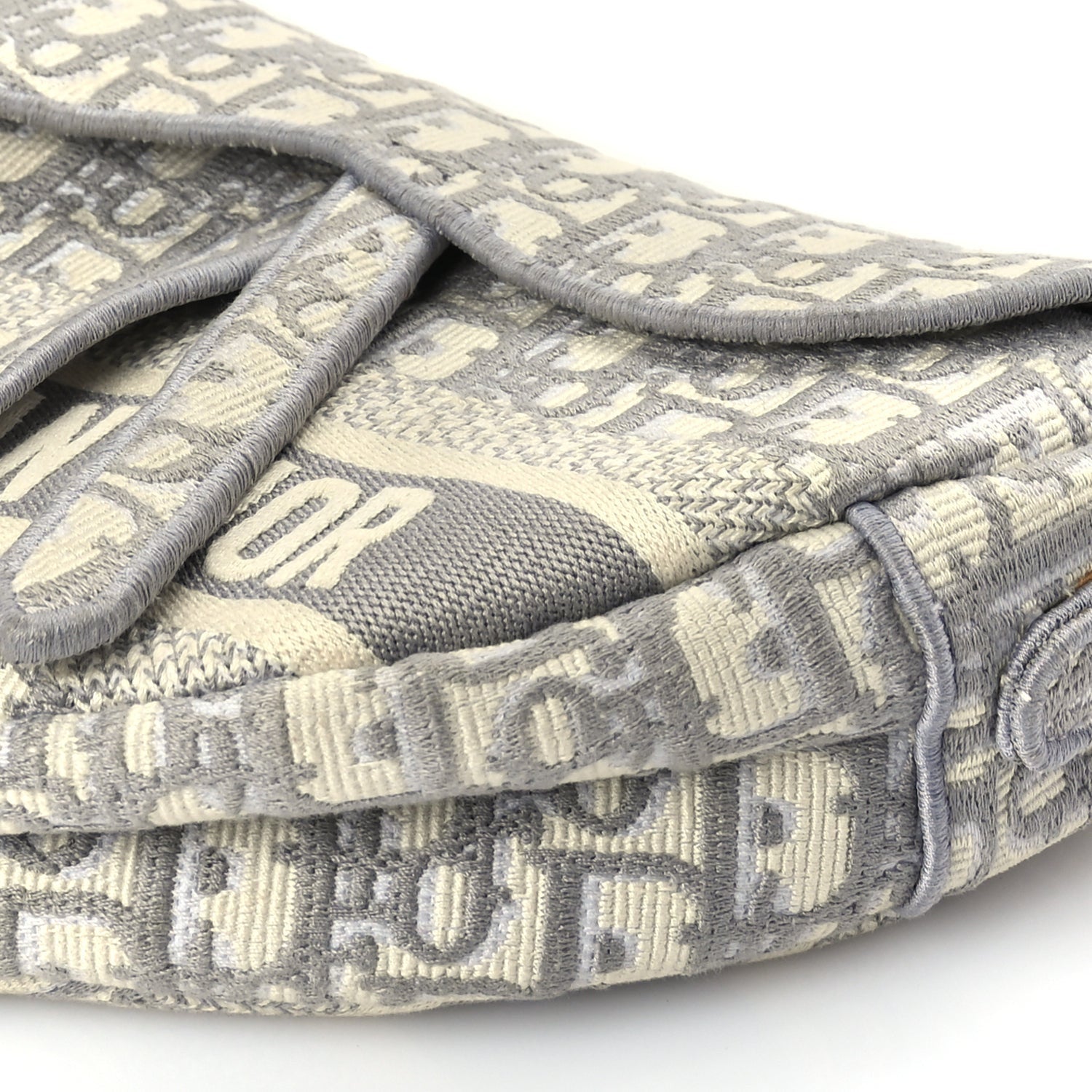 Christian Dior Oblique Embroidered Saddle Bag Grey 8 of 8