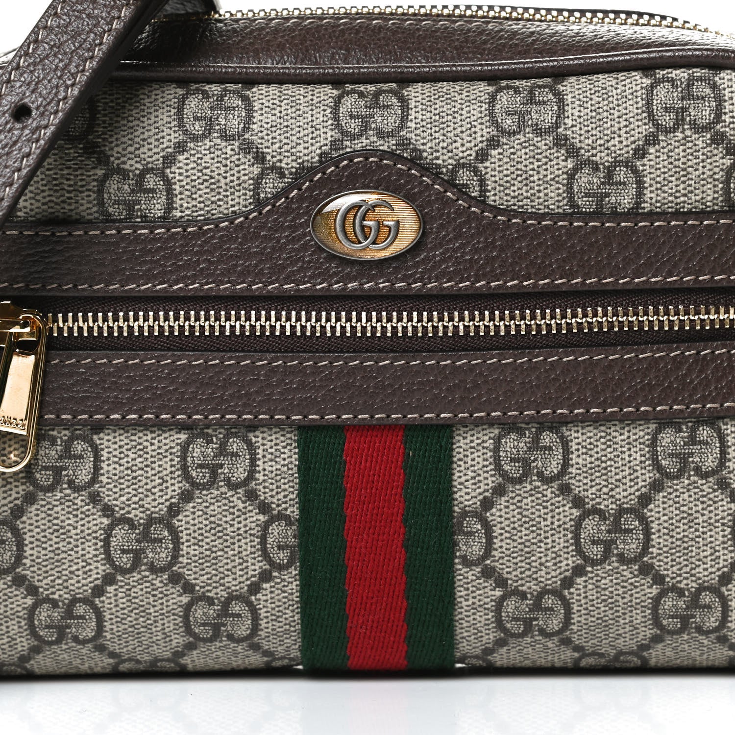 Gucci GG Supreme Monogram Web Mini Ophidia Shoulder Bag Brown 8 of 13