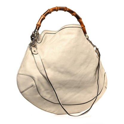 Gucci Calfskin Peggy Bamboo Top Handle Hobo Ivory 3 of 23