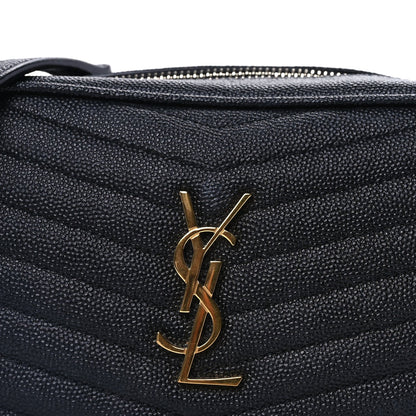 Saint Laurent Grain De Poudre Matelasse Monogram Mini Lou Camera Bag Black 7 of 9