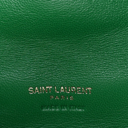 Saint Laurent Lambskin Monogram Loulou Puffer Pouch Clutch New Vert 4 of 7
