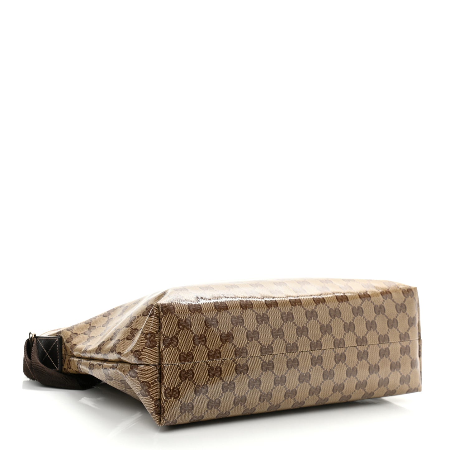 Crystal Monogram Large Flat Messenger Bag Dark Brown