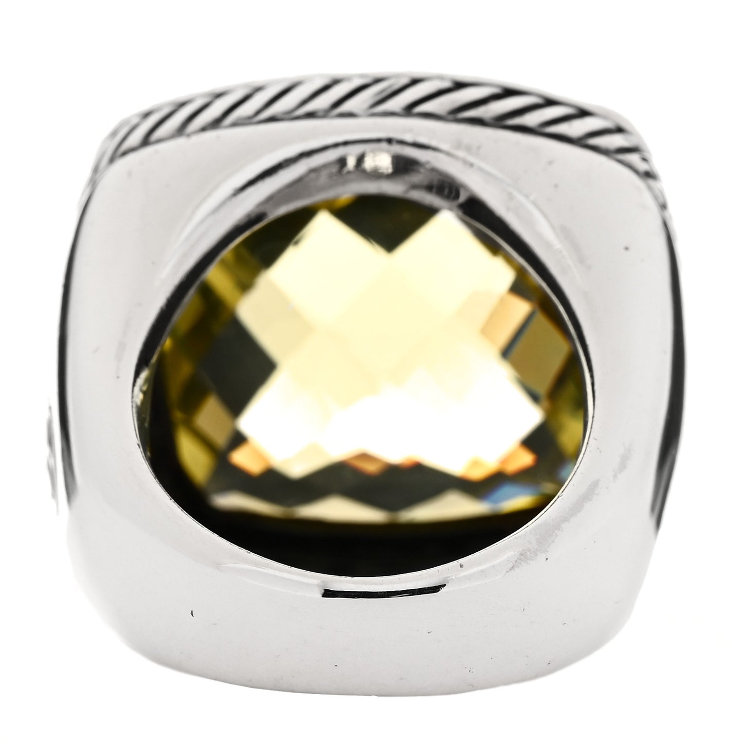 Sterling Silver Diamond Citrine 20mm Albion Ring 54 7