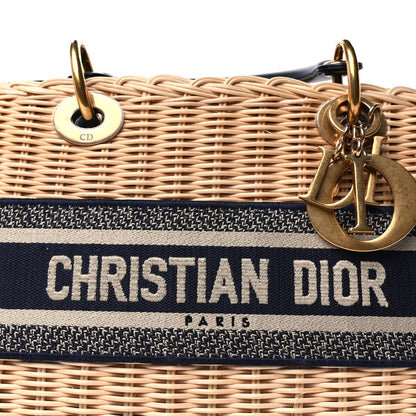 Christian Dior Wicker Oblique Medium Lady Dior Bag Blue Multicolor 6 of 8