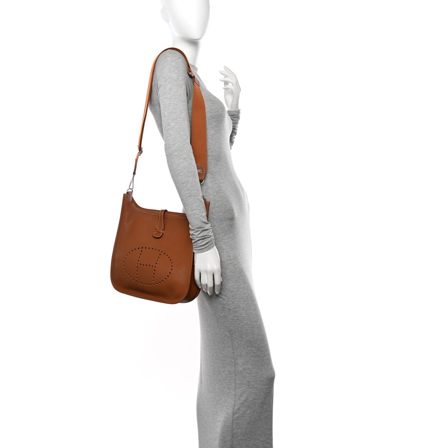 Hermes Taurillon Clemence Evelyne III PM Gold 2 of 11