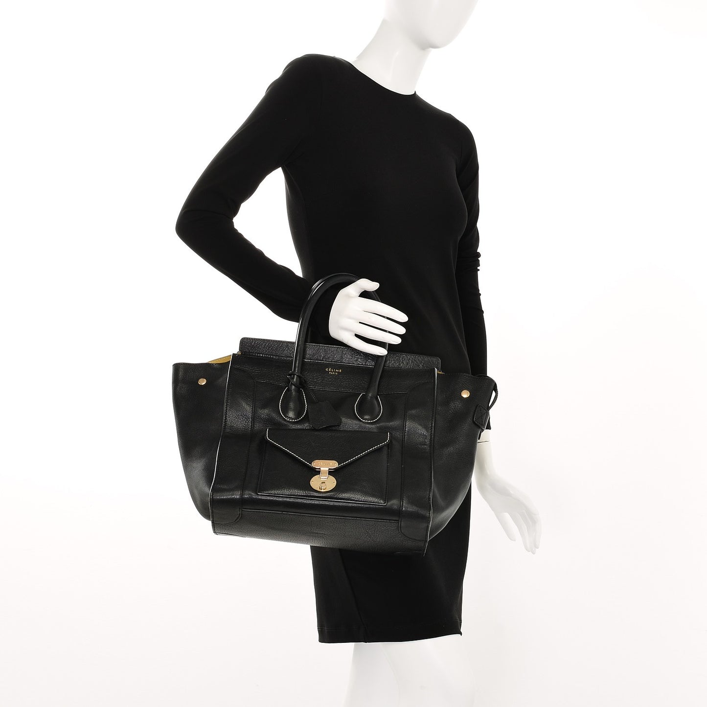 Smooth Calfskin Mini Envelope Luggage Black