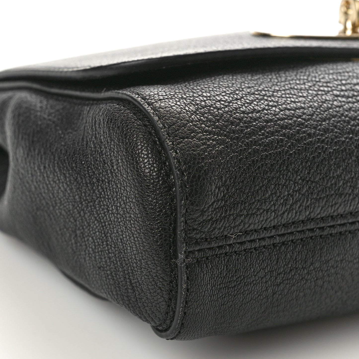 Glossy Goatskin Small Lily Flap Black