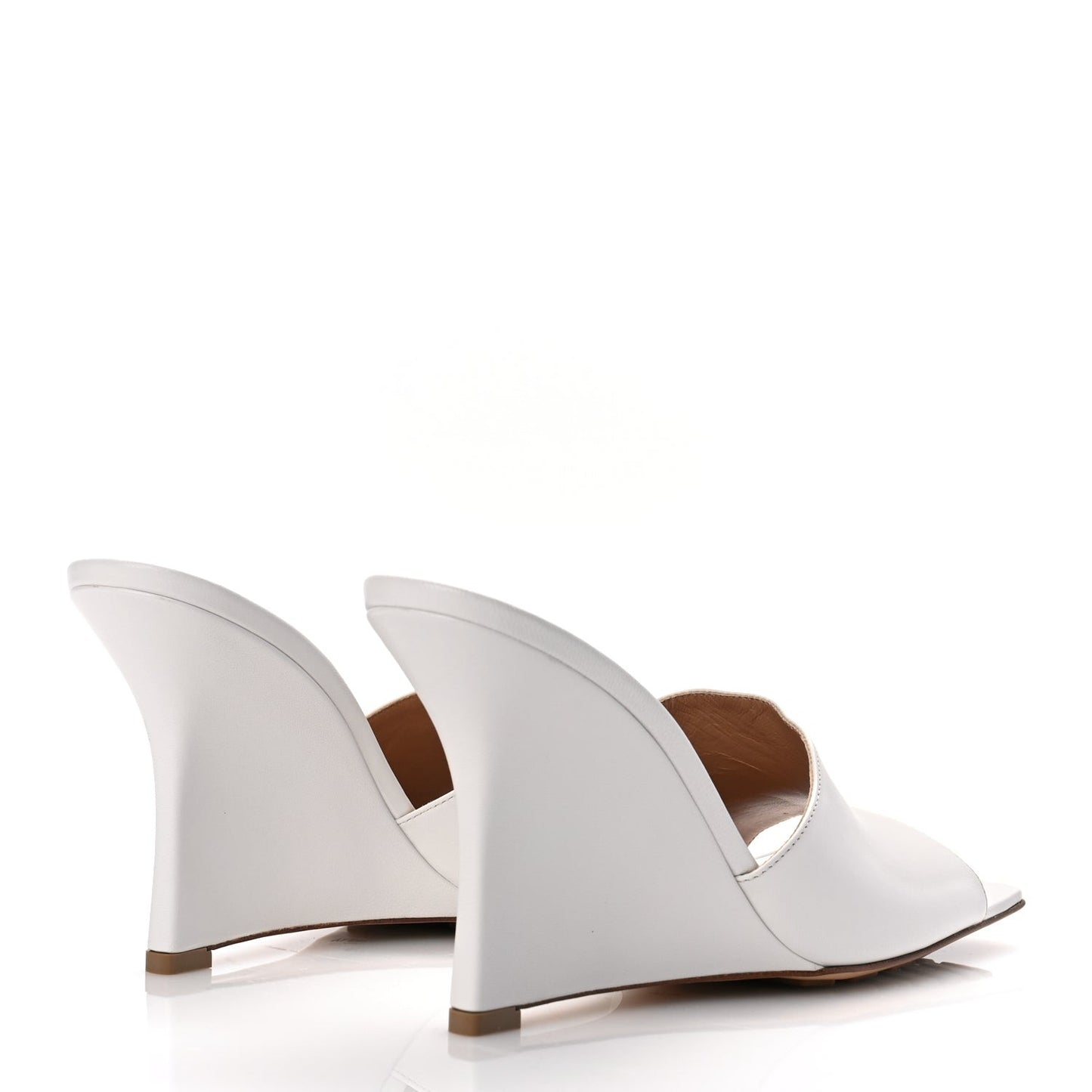 Lambskin Stretch Wedge 90mm Sandals 40 Optic White
