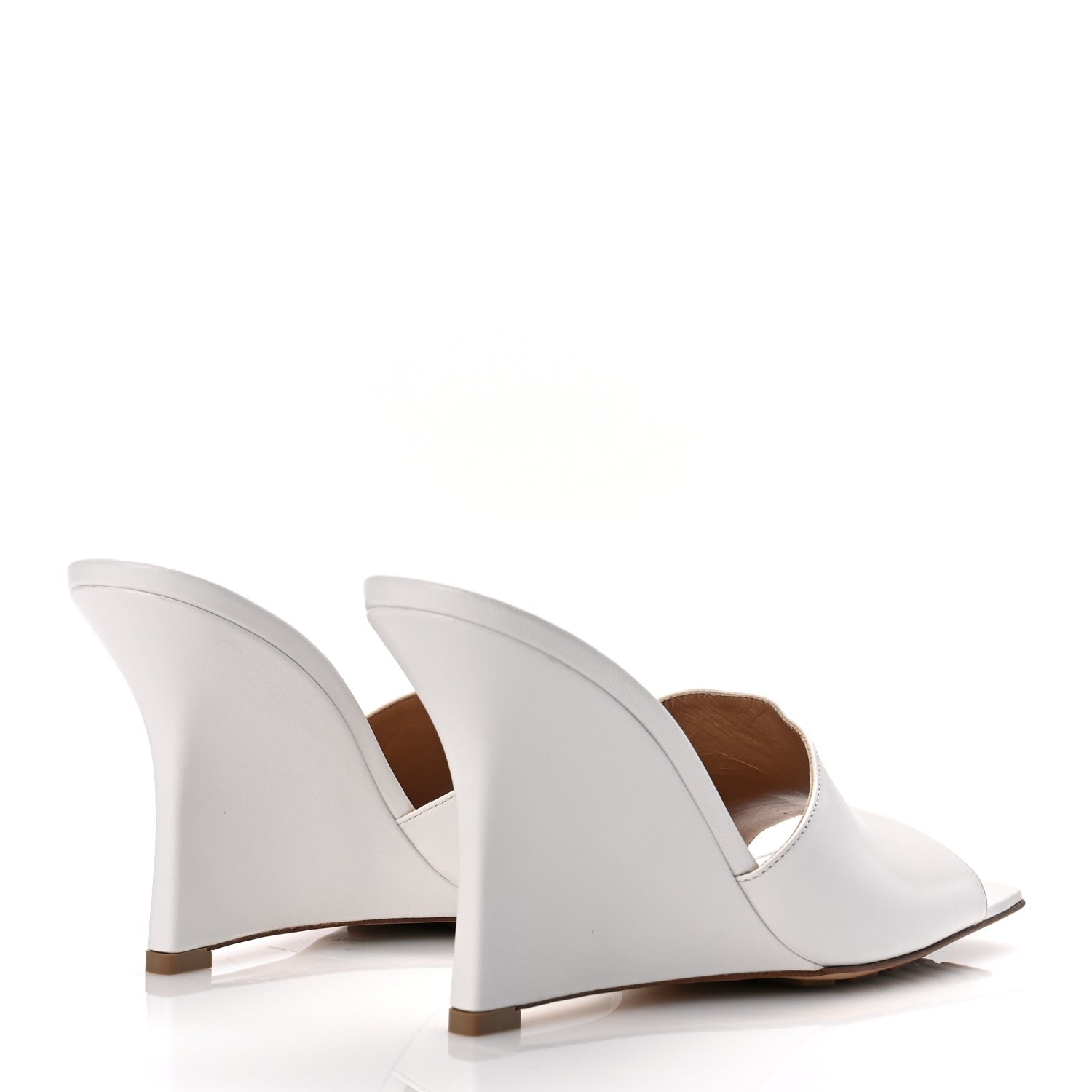 Bottega Veneta Lambskin Stretch Wedge 90mm Sandals 40 Optic White 4 of 7