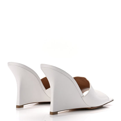 Bottega Veneta Lambskin Stretch Wedge 90mm Sandals 40 Optic White 4 of 7
