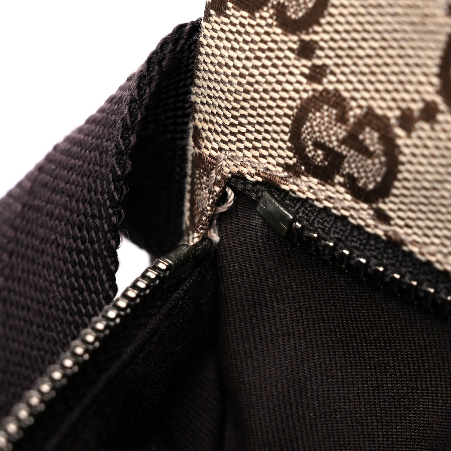 GG Monogram Double Pocket Belt Bag Dark Brown