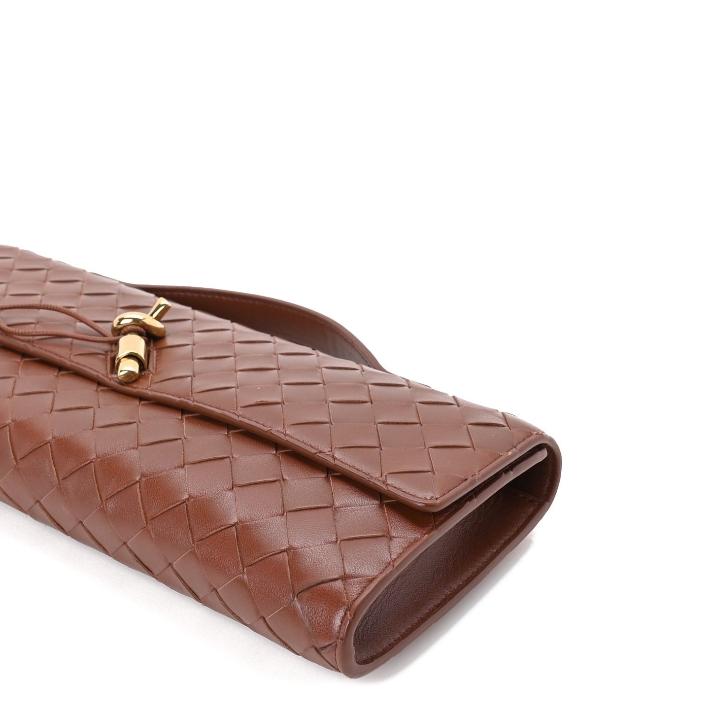 Nappa Intrecciato Long Andiamo Top Handle Clutch Sapele