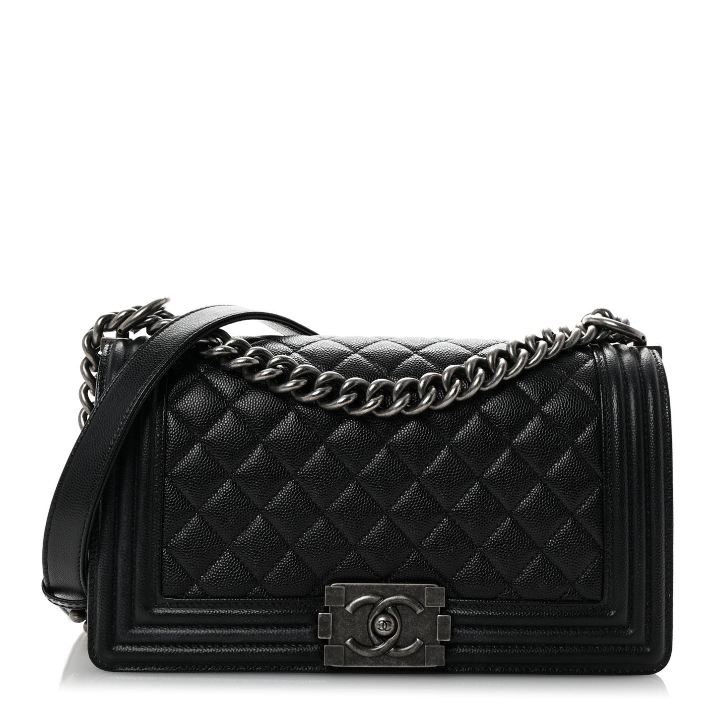 Caviar Quilted Medium Boy Flap Black
