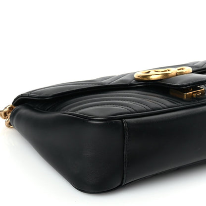 Gucci Calfskin Matelasse Small GG Marmont Shoulder Bag Black 7 of 8