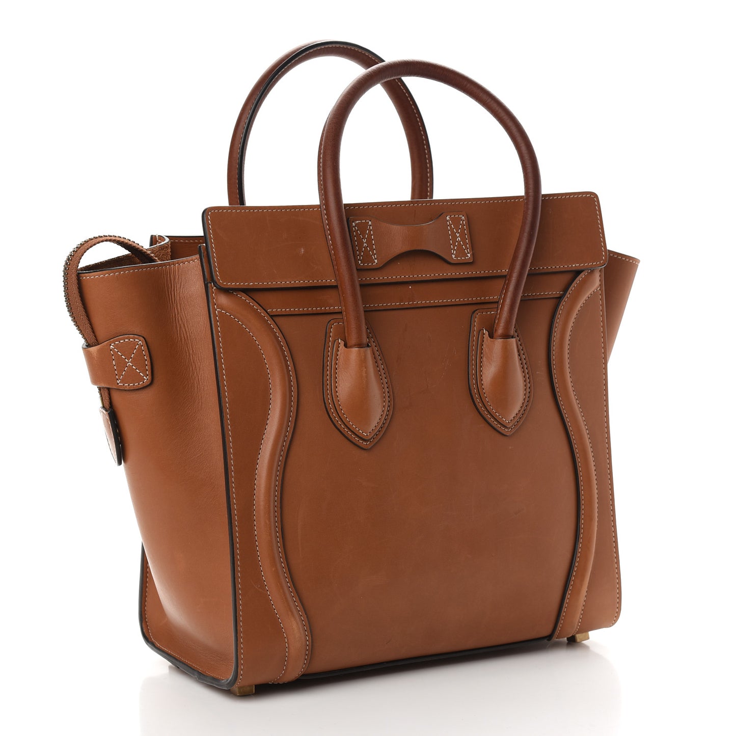 Natural Calfskin Micro Luggage Tan