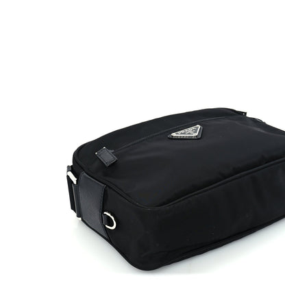 Prada Re-Nylon Vela Saffiano Pocket Double Zip Shoulder Bag  Black 6 of 7